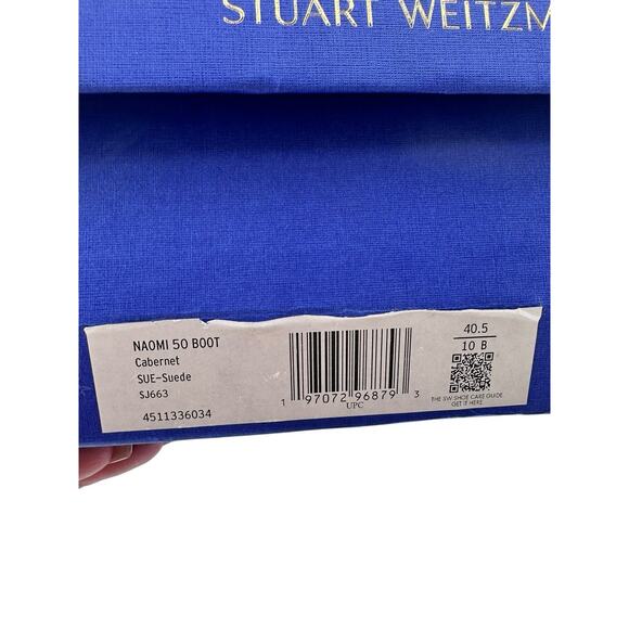 Stuart Weitzman $850 NAOMI 50 Knee High Boots Sz 10B NIB Cabernet Burgundy Suede - Picture 11 of 15